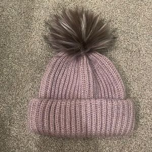 Lilac Pom Pom beanie